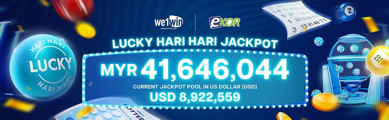 We1win Banner Lucky jackpot MYR 41,646,044.