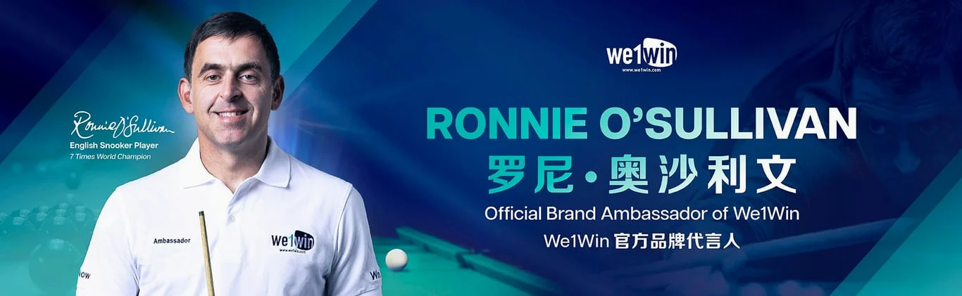 We1win Banner Ronnie O'Sullivan snooker ambassador We1Win.
